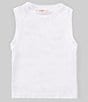 Moa Moa Big Girls 7-16 Seamless Tank Top, Color:White - Image 1
