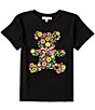 Color:Black - Image 1 - Big Girls 7-16 Short Sleeve Oversized Teddy Bear Graphic T-Shirt