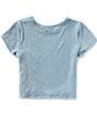 Color:Slate - Image 2 - Big Girls 7-16 Short-Sleeve Ribbed T-Shirt