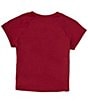 Color:Burgundy - Image 2 - Big Girls 7-16 Short Sleeve Tie-Front T-Shirt
