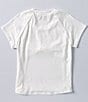 Color:Ivory - Image 2 - Big Girls 7-16 Short Sleeve Tie-Front T-Shirt