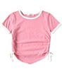 Color:Bubble gum Pink - Image 1 - Big Girls 7-16 Side Tie T-shirt