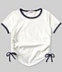 Color:Off White - Image 1 - Big Girls 7-16 Side Tie T-shirt
