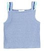 Color:Cornflower Blue - Image 1 - Big Girls 7-16 Sleeveless Crocheted Tank Top