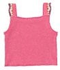 Color:Fuchsia - Image 2 - Big Girls 7-16 Sleeveless Crocheted Tank Top