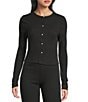 Moa Moa Button Front Long Sleeve Top, Color:Black - Image 1