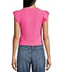 Moa Moa Crewneck Ruffle Short Sleeve Top - Image 2