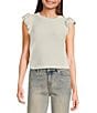 Moa Moa Crewneck Ruffle Short Sleeve Top - Image 1
