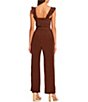 Color:Chocolate Brown - Image 2 - Flutter Strap Notch Front Jumpsuit