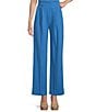 Color:Blue - Image 1 - Coordinating High Rise Wide Leg Pull-On Pants