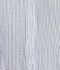 Moa Moa Linen Striped Point Collar Short Sleeve Button Front Cinched Top - Image 4