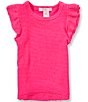 Moa Moa Little Girls Flutter Sleeve Top - Image 1