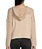 Color:Taupe - Image 2 - Long Sleeve Drawstring Lightweight Hoodie