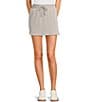 Moa Moa Mid Rise Drawstring Coordinating Mini Skort, Color:Ash - Image 1