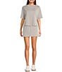 Moa Moa Mid Rise Drawstring Coordinating Mini Skort, Color:Ash - Image 3