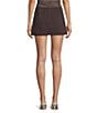 Moa Moa Mid Rise Solid Pull-On A-Line Mini Skort - Image 2