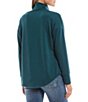 Color:Forest Green - Image 2 - Mock Neck Cutout Long Sleeve Pull On Top