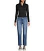 Moa Moa Mock Neck Long Sleeve Quarter Zip Top - Image 4