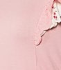 Moa Moa Plus Size Flutter Sleeve Solid Top, Color:Dusty Pink - Image 4