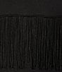 Color:Black - Image 4 - Plus Size Long Sleeve Crew Neck Fringe Pullover