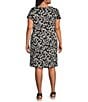 Moa Moa Plus Size V-Neck Short Sleeve Striped T-Shirt Dress, Color:New Black - Image 2