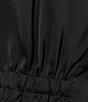 Moa Moa Satin Collared Short Sleeve Cinch Waist Button Front Top - Image 4
