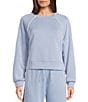 Moa Moa Scuba Crewneck Long Reglan Sleeve Pullover, Color:Perry Blue/Off White - Image 1
