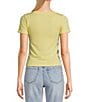 Moa Moa Seamless Short Sleeve T-Shirt, Color:Pale Yellow - Image 2