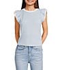 Moa Moa Short Flutter Sleeve Top - Image 1