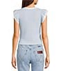 Moa Moa Short Flutter Sleeve Top - Image 2