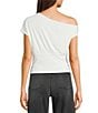Moa Moa Short Sleeve Asymmetrical Neck Top - Image 6