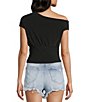 Moa Moa Short Sleeve Asymmetrical Neck Top - Image 2