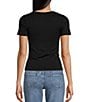 Moa Moa Short Sleeve Seamless T-Shirt, Color:Black - Image 2
