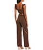 Color:Chocolate Brown - Image 2 - Sleeveless Cut-Out Back Wide Leg Jumpsuit