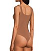 Moa Moa Square Neck Pull-On Bodysuit, Color:Clay - Image 3