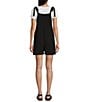 Moa Moa Square Neck Romper, Color:Black - Image 2
