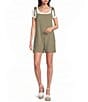 Moa Moa Square Neck Tie Shoulder Romper - Image 1