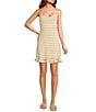 Moa Moa Striped Halter Sleeveless Ruffle Mini Dress - Image 1