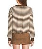 Moa Moa Striped Puckered Jacquard V-Neck Long Sleeve Cropped Top - Image 6