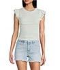 Moa Moa Striped Ruffle Sleeve Top - Image 5
