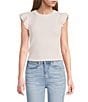 Moa Moa Striped Ruffle Sleeve Top - Image 1