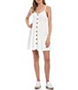 Color:Ivory - Image 1 - Tiered Button Front Tank Dress