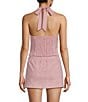 Moa Moa V-Neck Halter Faux Suede Smocked Top - Image 6