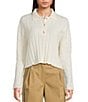 Mod Ref Button Front Long Sleeve Collared Sweater, Color:Cream - Image 1