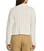 Mod Ref Button Front Long Sleeve Collared Sweater, Color:Cream - Image 2
