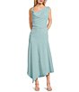 Mod Ref Cowl Neck Sleeveless Cinched Asymmetric Maxi Dress - Image 1
