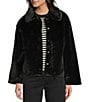 Mod Ref Cropped Faux Fur Coat, Color:Black - Image 1
