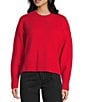 Mod Ref Cropped Oversized Long Sleeve Sweater, Color:Red - Image 1