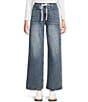 Mod Ref Drawstring String Full Length Jeans, Color:Denim - Image 1