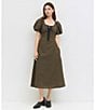 Mod Ref Gingham Scoop Neck Midi Dress, Color:Brown - Image 4